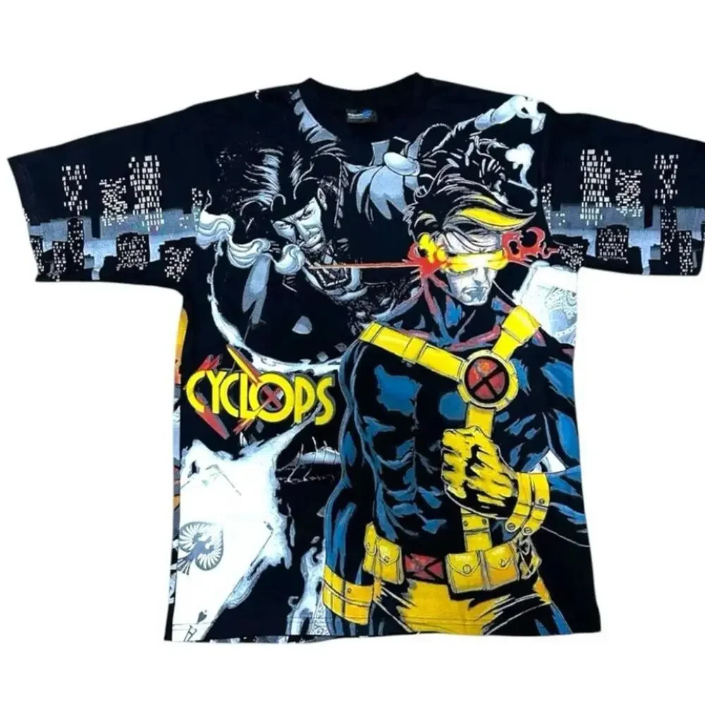 X-Men AOP shirt XL Modern Vintage XMEN MARVEL GAMBIT And CYCLOPS - Picture 1 of 2